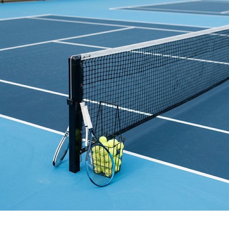 A well-kept tennis court ready to hire