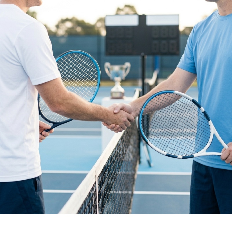 Players shaking hands after a league match